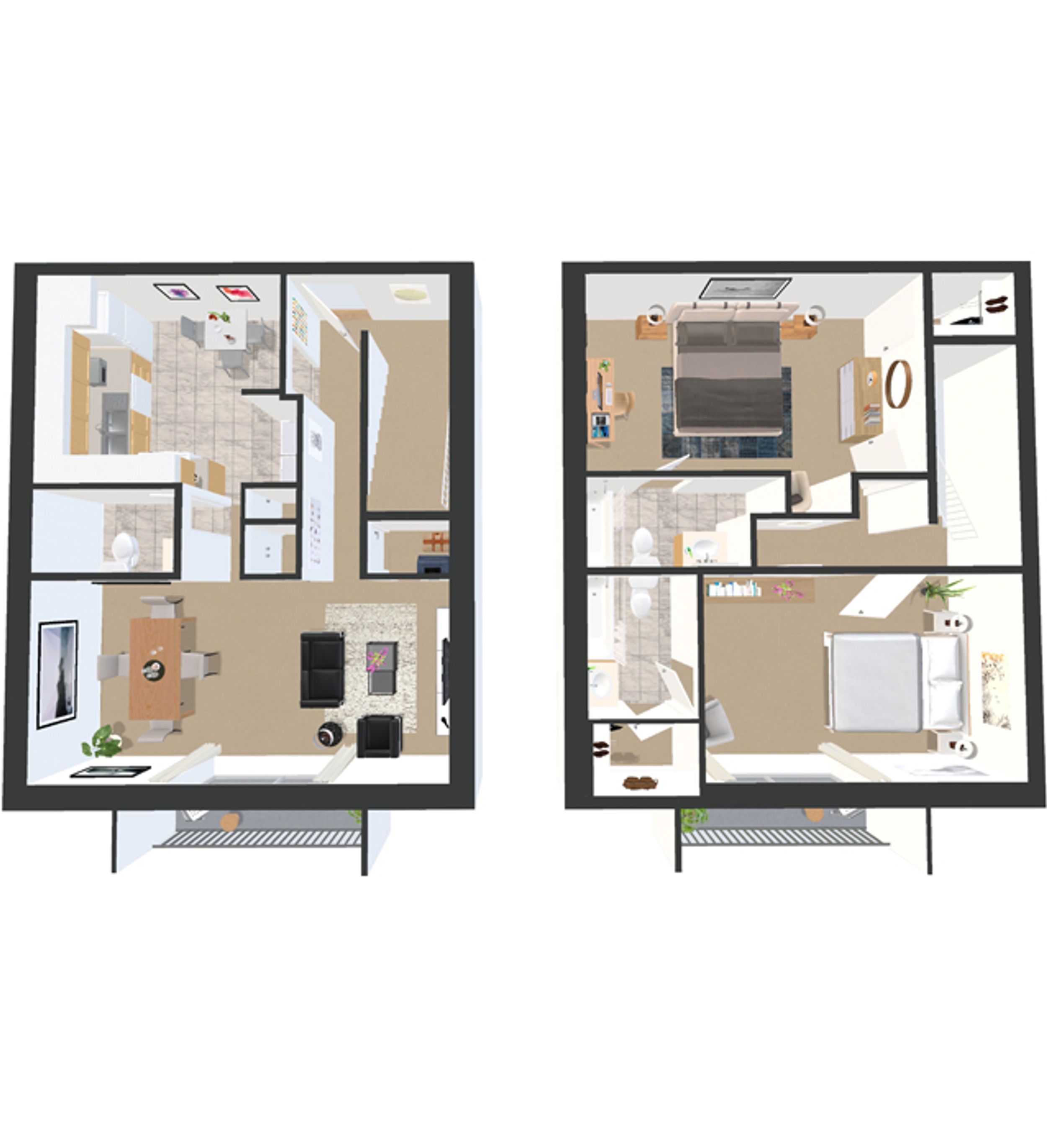 2 Bed / 2.5 Bath TH floorplan